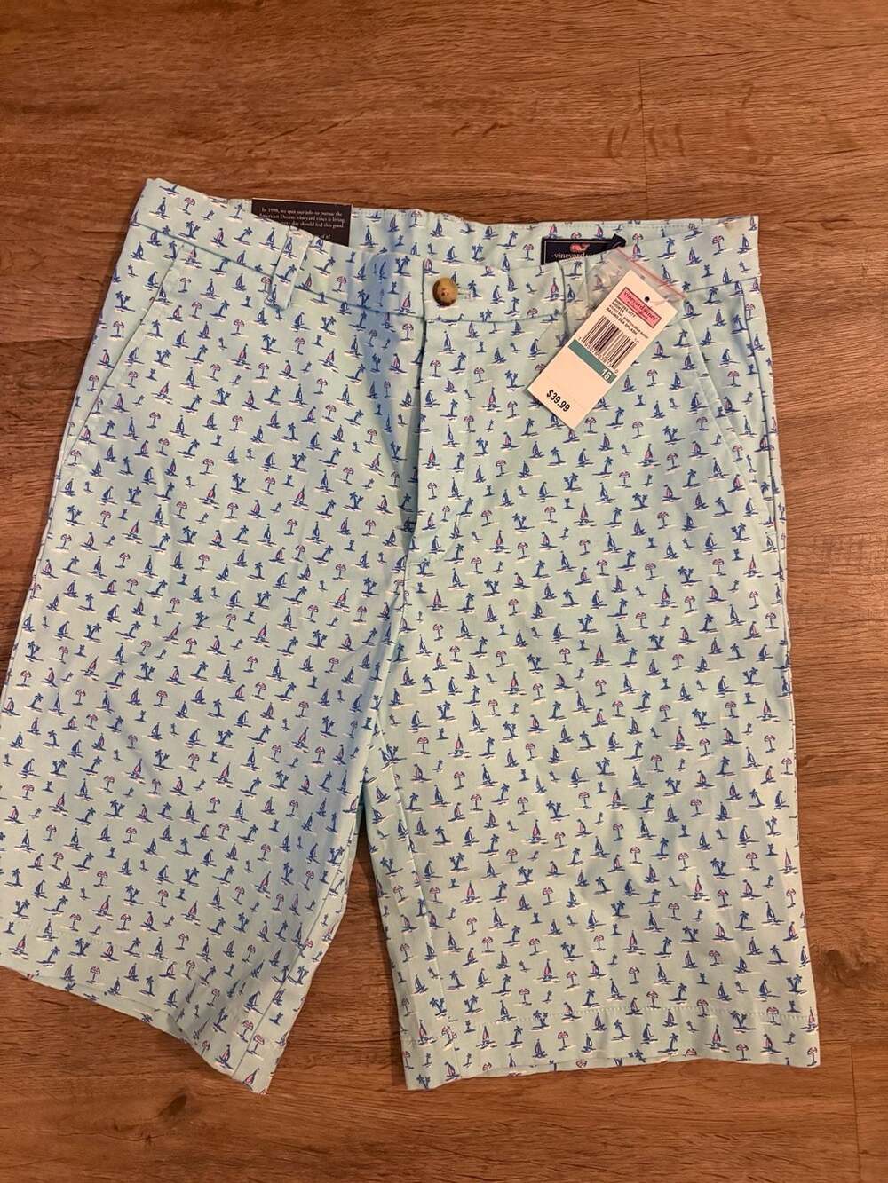 Vineyard Vines Breaker Stretch Shorts Size 16 Sailing Sea Splash - Picture 1 of 4